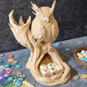 Wingspan Compatible Bird Feeder Replacement | Owl Dice Tower for Board Games