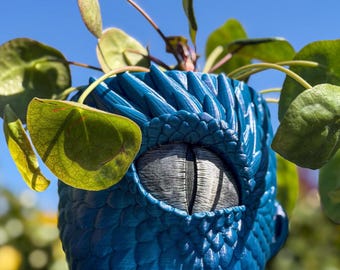 Blue Dragon Planter Dragon Eye Plant Pot Dragon Home Decor Indoor Plant Pot Plant Lover Gift for Fantasy Lovers Housewarming Gift