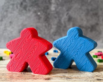 Large Meeple Board Game Room Decor Iconic Game Piece for Board Game Lovers with Woodgrain Pattern Table Game Decor