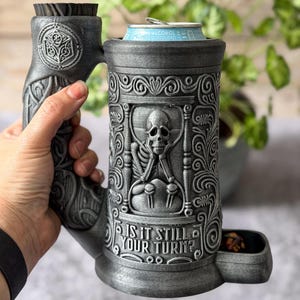 Dice Tower Tankard Is It Still Your Turn Drink Holder Waiting Skeleton Meme Funny Board Game Gift DnD Gift DM Tabletop RPG Accessory