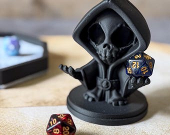 Grim Reaper Dice Guardian | Death Decor D20 Dice Display | DnD Gift