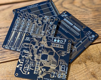 PCB Circuit Board Coasters Set with Holder | Real PCB Drink Coasters | Tech Desk Decor | Nerd Office Accessory | Engineer Gift