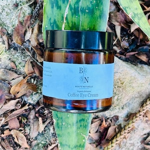 Organic Coffee Eye Cream - Clean Coffee Infused Oil Under Eye Cream - Depuffing and Tired Eye Cream - Natural Skin Care for Aging Skin