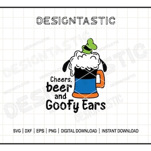 乾杯ビールと間抜けな耳 SVG、面白いビール愛好家 SVG、間抜けな SVG、ビール エプコット SVG、ワイン フェスティバル SVG、ビール ジョッキ PNG、Cricut 用カット ファイル