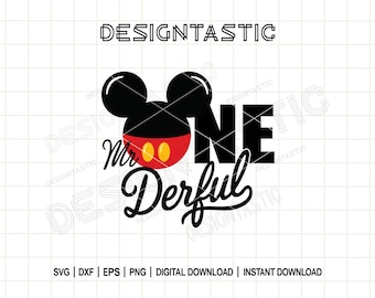 Mr Onederful, Mouse Ears, Birthday SVG, Mr Onederful Mouse Ears svg, First Birthday svg, One year old svg