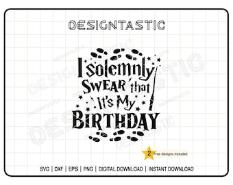 It's my Birthday SVG, Magic Wand Svg, Birthday Witch, Birthday Wizard, Magical Fantasy, Cake Topper, Cut File For Cricut Silhouette