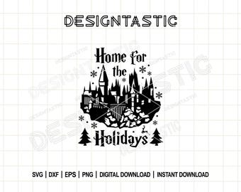 Zauberer Weihnachten SVG, Zuhause für die Feiertage Schnittdatei, Magisches Schloss Cricut Design, Magische Weihnachten PNG, Best Xmas Ever Sublimation