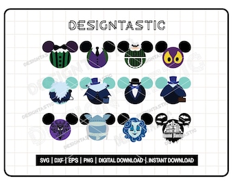 Haunted House Mouse Ears Bundle SVG, Hiking Ghost Ears Svg, Halloween Ears Svg, Maid Ears Svg, Haunted Mansion Svg, Cut File For Cricut SVG
