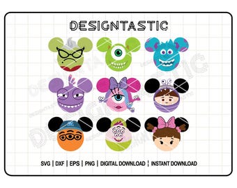 Monsters Ears Bundle SVG, Mike Ears Svg, Sulley Ears Svg, Roz Ears Svg, Randall Ears Svg, Boo Ears Svg, Cut File For Cricut SVG