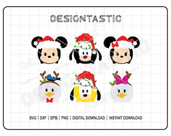 Christmas Tsum Tsum Bundle SVG | Christmas Hats | Christmas Lights Svg, Mouse Ears Christmas, Santa Hat Svg, Cut File For Cricut Silhouette