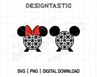 Mouse Epcot Ears Bundle SVG, Mouse Head Svg, Mouse Ears Svg, Epcot Ball Svg, World Traveler, Cut File For Cricut