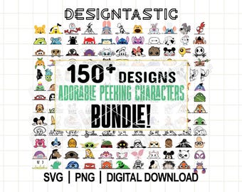 Complete Peeking Characters SVG Bundle, Mouse And Friends Peeking Svg, Family Vacation Svg, Magical Kingdom Svg, Birthday Trip PNG, Peekaboo