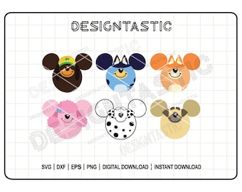 Söt hundöron bunt SVG, blå heeler png, hundvänners öron, blå hund, clipart png, design för Cricut, omedelbar nedladdning