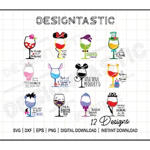 Wine Quotes glas bundel SVG, drinkwereld, wijnglazen bundel, glazen beker Svg, stripfiguren, wijn illustraties, knippen SVG-bestand voor Cricut