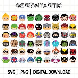 Pacote de Super-Heróis Fofos em SVG, Personagens de Super-Heróis em PNG, Herói, Design para Camiseta, Cricut e Silhouette