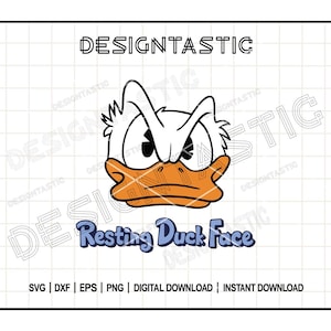 休憩中のアヒルの顔 SVG、ドナルド SVG、オーボーイ SVG、面白い漫画、面白いドナルド PNG、Cricut シルエットのカットファイル