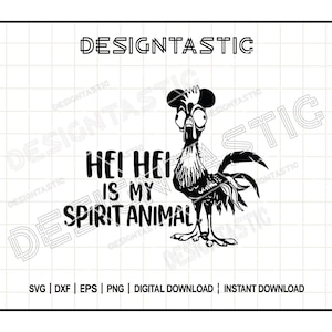 Hei hei est mon esprit Svg animal, océan, Svg Moana, poulet, Svg citation drôle, Svg de conception de tshirt, fichiers de coupe pour Cricut