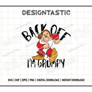 Backa, jag är grinig - Snövit och de sju dvärgarna, digital nedladdning för Cricut- och sublimeringsprojekt, söt present till griniga vänner