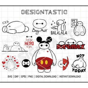 Baymax SVG Bundle, Big Hero 6 SVG Files for Cricut Silhouette, Cute Baymax Clipart, Instant Download, Digital Cut Files for Crafts