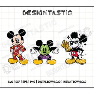 Mouse Cartoon Superheroes Bundle, Thanos, Infinity Gauntlet Svg, Hulk, Mouse Supervillain, Avengers, Iron Man Clipart, Cricut
