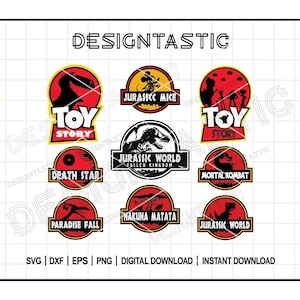 ジュラシック SVG バンドル、ジュラシック パーク SVG ファイル、恐竜のロゴ、ジュラシック ワールド パーク、恐竜、Cricut 用カット ファイル、クラフトに最適