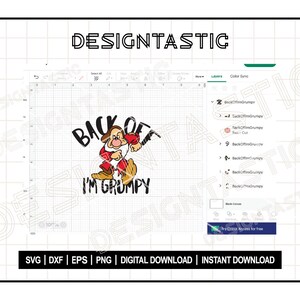 Back Off I'm Grumpy - Schneewittchen und die sieben Zwerge, digitaler Download für Cricut- und Sublimationsprojekte, niedliches Geschenk für mürrische Freunde Bild 2