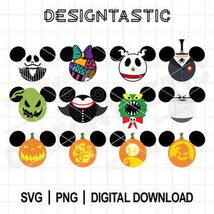 Nightmare Before Christmas Ears Bundle SVG, Jack Ears Svg, Halloween Ears Svg, Sally Ears Svg, Zero Ears Svg, Cut File For Cricut SVG