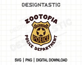 Zootopia Badge SVG, Funny Police Badge PNG, Police Department Badge Clipart, Tshirt Design Svg, Cut Files For Cricut
