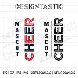 Mascot Cheer Svg, Retro-inspired Cheer Png, Team Template, Cheerleading DIY Customizable, Cheer Team Shirts, Cheerleading, Svg for Cricut