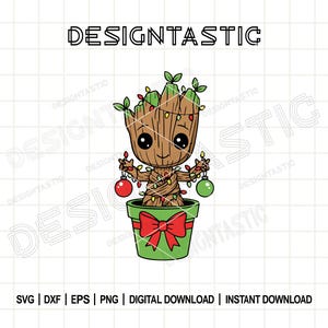 Baby Groot Svg, Christmas Tree, I am Groot Christmas, Groot Christmas clipart, Groot png, Merry Christmas design, Cut File Cricut Silhouette