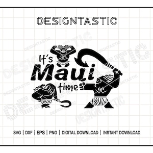 Archivo SVG &quot;Es hora de Maui&quot;: silueta de Maui, archivo de corte SVG de Moana, descarga digital para Cricut y sublimación