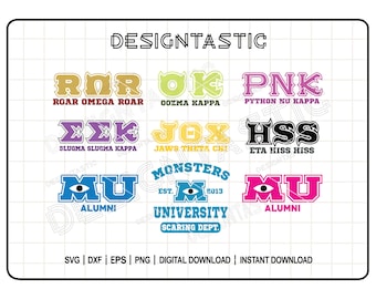 Fraternity Logo Bundle SVG, OK Svg, Mike Svg, Monsters Frat Svg, MU Svg, Monsters Sorority Svg, Great for Cricut Projects