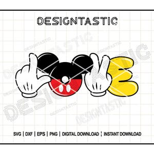 Amor Svg, Guantes de ratón Svg, Orejas de ratón Svg, Vacaciones, Reino mágico Svg, Manos de dibujos animados svg, descarga digital, archivo de corte, cricut