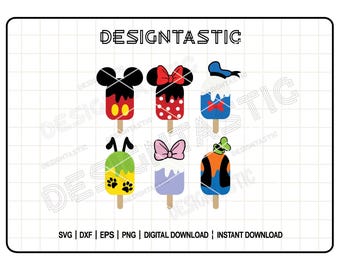 Paquete de helados Mouse Friends SVG, cumpleaños SVG, paletas SVG, refrigerio de verano SVG, refrigerio de ratón SVG, helado de ratón, archivo de corte SVG para Cricut