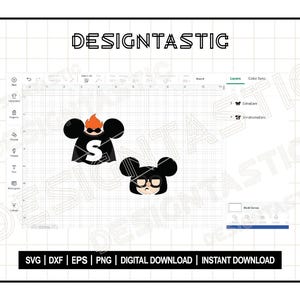 May include: A digital download of two black and white cartoon characters. The first character is a superhero with a red cape and a black mask. The second character is a mouse with a black mask and glasses. The characters are on a white grid background.