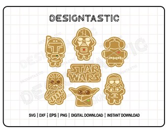 Star Wars Christmas Snack SVG, fun cookie cut files for Cricut and Silhouette, great gift for Star Wars enthusiasts