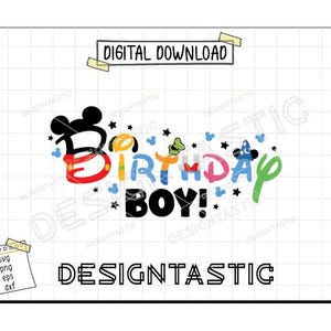 Feestvarken Svg, beste verjaardag ooit Svg, muisoren PNG, magische verjaardag gesneden bestand, muisoren Svg, Cricut silhouet, Png-sublimatie