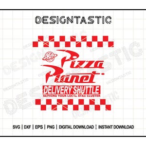 Pizza Planet Toy Story SVG, Pizza Planet Lieferservice SVG, Toy Story Service SVG, Pixar Pizza Planet, Schnittdateien für Cricut Silhouette