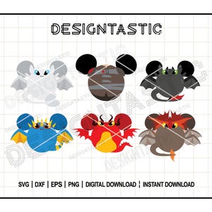 Paquete SVG de Cómo entrenar a tu dragón, orejas de dragón SVG, orejas de Hipo, orejas de Desdentado SVG, orejas de Furia Nocturna, archivo de corte para Cricut SVG