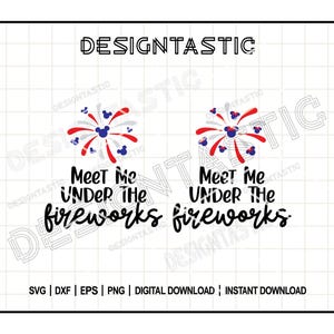 Encuéntrame bajo los fuegos artificiales SVG, Fuegos artificiales de cabeza de ratón PNG, Fuegos artificiales SVG, Fuegos artificiales mágicos, Reino mágico, Archivo de corte para Cricut