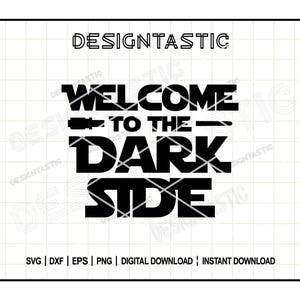 Bienvenue dans le côté obscur SVG, fichiers Star Wars Darth Vader Cut pour Cricut, parfaits pour travaux manuels et cadeaux pour tous les fans de Star Wars