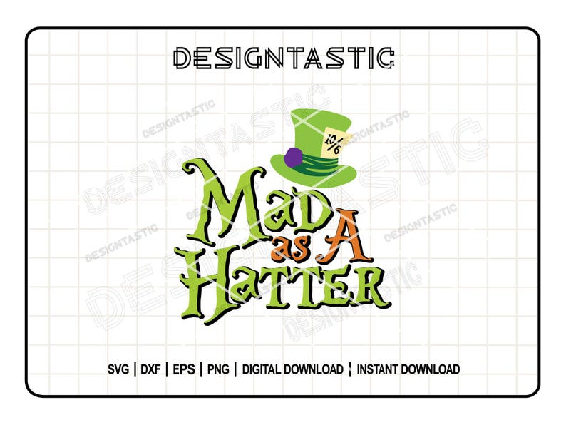 Hatter Text Mad as a Hatter Svg, Alice Quote Svg, Alice in Woderland Svg, Funny ...