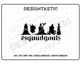 Squad Goals SVG, Silhouette dei cattivi, Cattivi, Squad Goals Cattivi Svg, Cattivi Wicked Svg, Gang di cattivi Svg, File di taglio in vinile, Stampabile