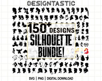 Ultimate Silhouette SVG Bundle, Villains Clipart Svg, Princess Silhouette Bundle Svg, Portrait Bundle PNG, Cut File For Cricut
