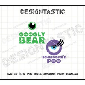 Googly Bear Schmoopsie Poo Svg, Mike Wazowski Celia May olhos imagens png arquivo digital sublimação impressão design de camiseta
