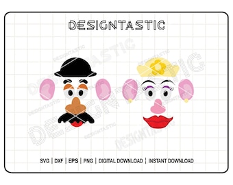 Mr and Mrs Potato Head Bundle SVG, Potato Head Face Svg, Toys, Potato Head Couple Svg, Potato Head Couple Png, Svg Cut File For Cricut