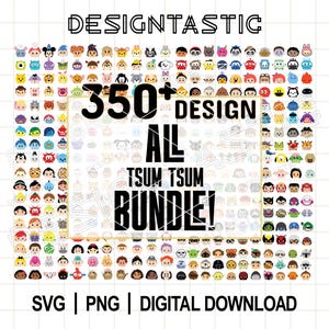 Pacchetto SVG completo del negozio Tsum Tsum, oltre 350 file di taglio di design, pacchetto Tsum Tsum Cricut