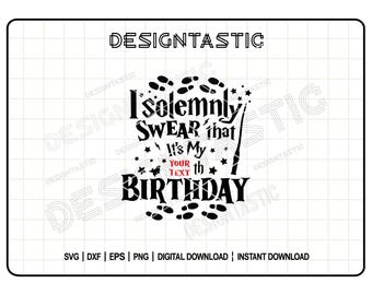 Diseño SVG personalizado, SVG de cumpleaños, Varita mágica SVG, Mago, Diseño de cumpleaños personalizado, Archivo de corte para Cricut Silhouette