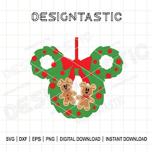 Christmas Wreath SVG Bundle, Cute Mouse Gingerbread SVG, Merry Christmas Cut Files for Cricut & Silhouette, Holiday Clipart