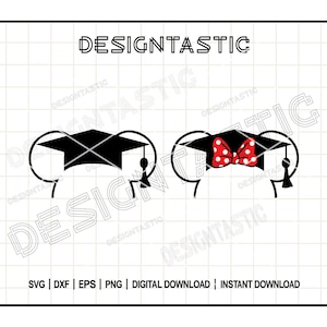 Graduation Mouse Ears SVG, Grad Cap Mouse Head Cut File for Cricut, Graduate Disney SVG, Class of 2025 PNG, Graduation Shirt Design